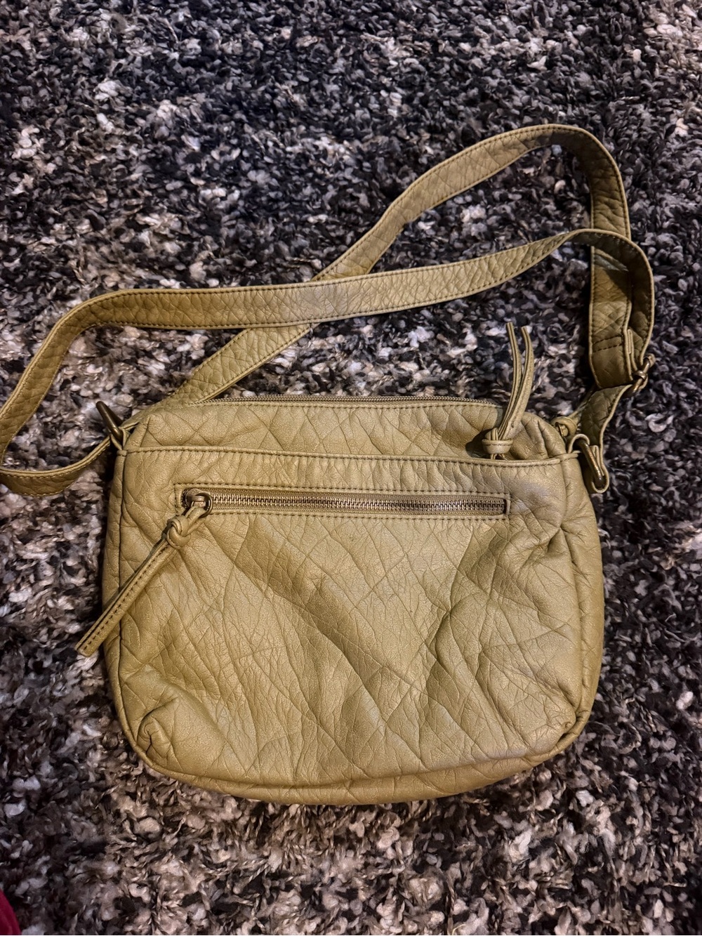 Bueno Olive Green Crossbody Purse Multi Pocket Adjustable Strap Women’s Bag